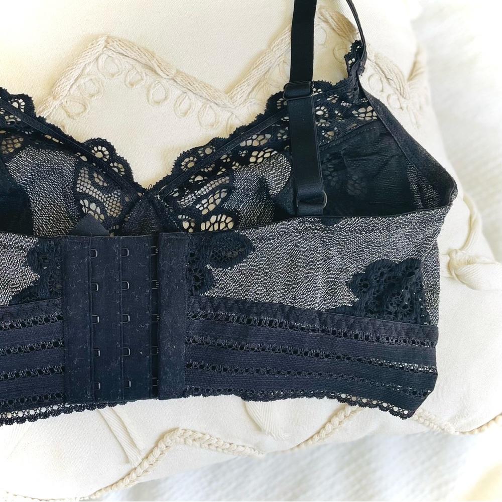 ELSE | S / 34B / 36B | Charlotte Soft Cup Charcoal Black Lace Bra Bralette NWOT